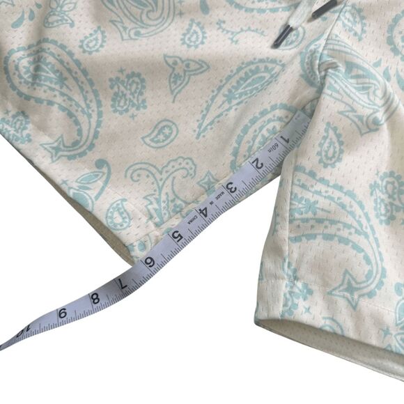 Maison Article Men's Paisley Lined Drawstring‎ Athletic Shorts Blue White Large - Picture 10 of 11